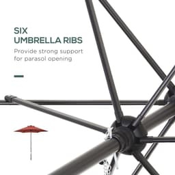 image-2m Parasol Patio Umbrella, Wine Red