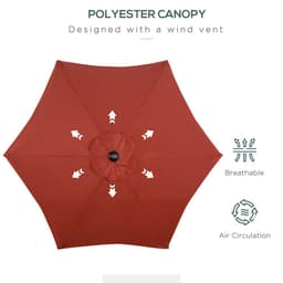 image-2m Parasol Patio Umbrella, Wine Red