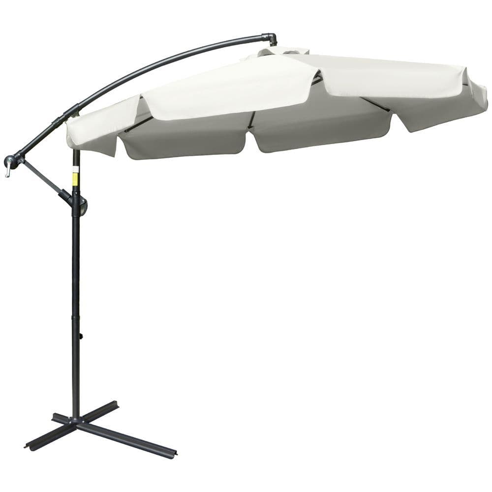 image-2.7m Garden Banana Parasol Cantilever Crank Cream White