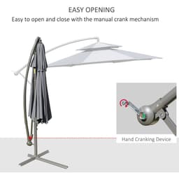 image-2.7m Garden Banana Parasol Cantilever Umbrella Handle, Dark Grey