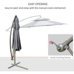 image-2.7m Garden Banana Parasol Cantilever Umbrella Handle, Dark Grey