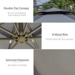 image-2.7m Garden Banana Parasol Cantilever Umbrella Handle, Dark Grey