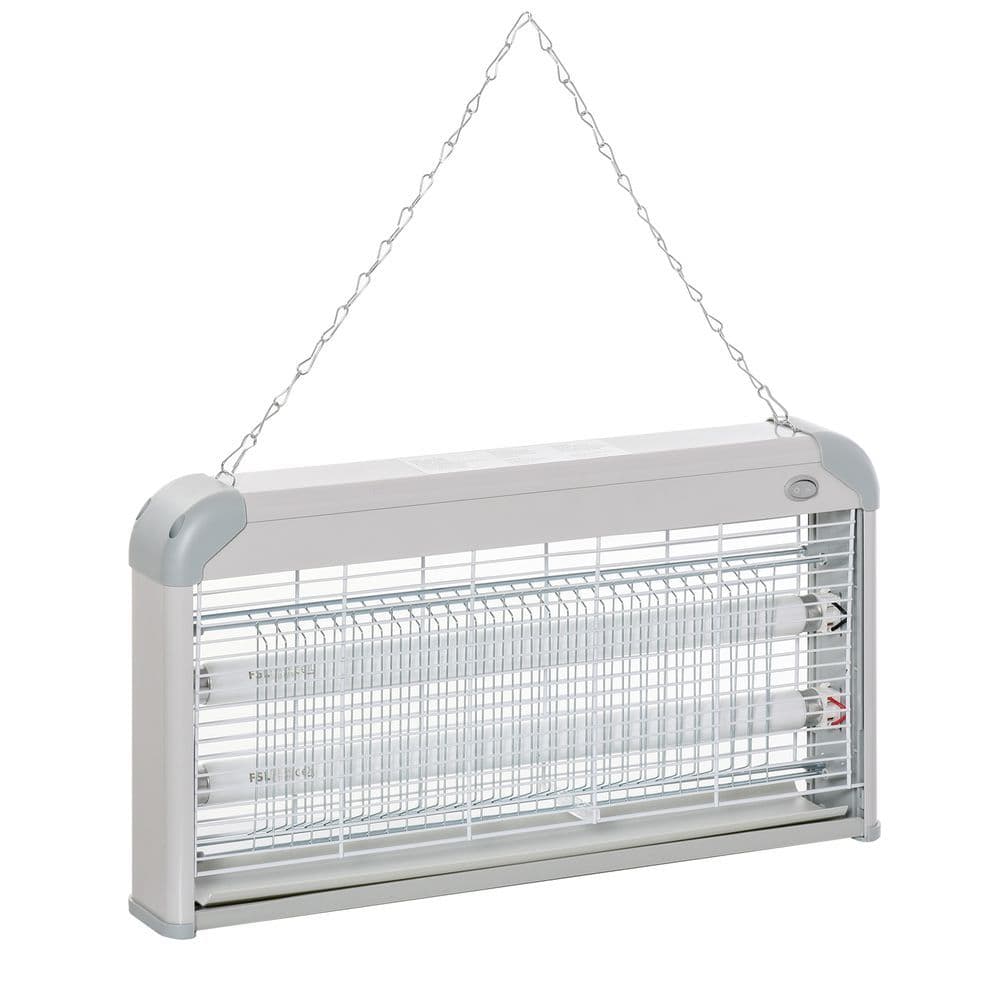image-Outsunny Mosquito LED Killer Lamp 30 W Wall-mounted Insect Zapper, Steel-Grey