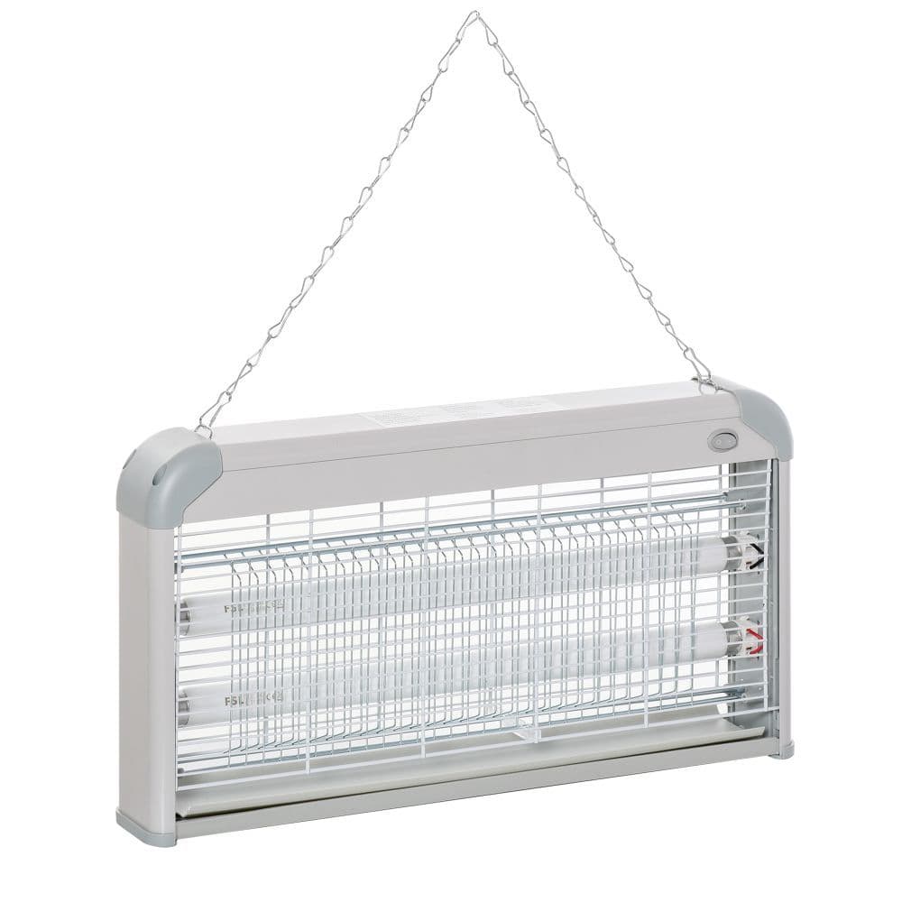 image-Outsunny Mosquito LED Killer Lamp 30 W Wall-mounted Insect Zapper, Steel-Grey