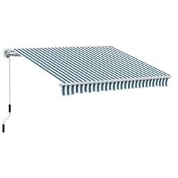 image-Outsunny Awning Sun Shade Canopy Shelter 4m x3m Green & White