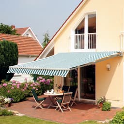image-Outsunny Awning Sun Shade Canopy Shelter 4m x3m Green & White