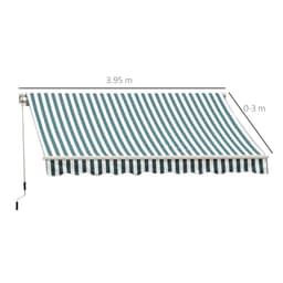 image-Outsunny Awning Sun Shade Canopy Shelter 4m x3m Green & White