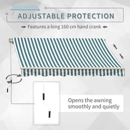 image-Outsunny Awning Sun Shade Canopy Shelter 4m x3m Green & White