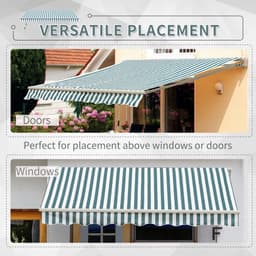 image-Outsunny Awning Sun Shade Canopy Shelter 4m x3m Green & White