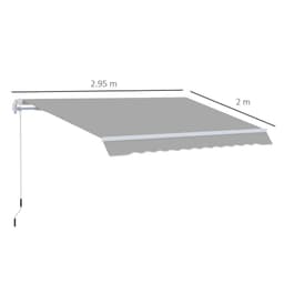 image-Awning Canopy Garden Outdoor Shelter UV Block Aluminium Crank 3 x 2m