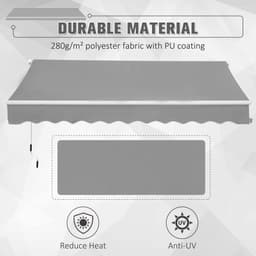 image-Awning Canopy Garden Outdoor Shelter UV Block Aluminium Crank 3 x 2m