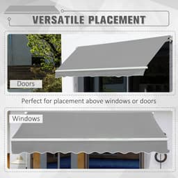 image-Awning Canopy Garden Outdoor Shelter UV Block Aluminium Crank 3 x 2m