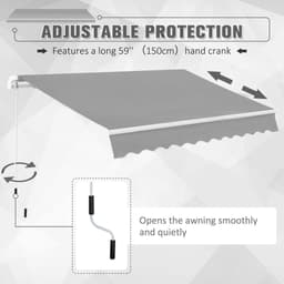 image-Awning Canopy Garden Outdoor Shelter UV Block Aluminium Crank 3 x 2m