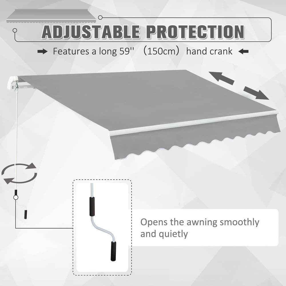 image-Awning Canopy Garden Outdoor Shelter UV Block Aluminium Crank 3 x 2m