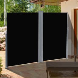 image-6 x 2m Retractable Sun Side Awning Screen Black