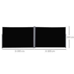 image-6 x 2m Retractable Sun Side Awning Screen Black