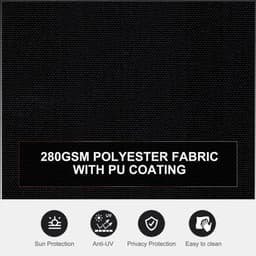 image-6 x 2m Retractable Sun Side Awning Screen Black