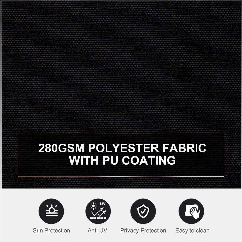 image-6 x 2m Retractable Sun Side Awning Screen Black