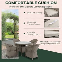 image-5 Pieces Outdoor Patio PE Rattan Dining Set, Four Seater , Grey