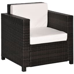 image-Rattan Single Sofa Chair Garden Wicker Weave Armchair Fire Resistant Brown