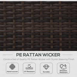 image-Rattan Single Sofa Chair Garden Wicker Weave Armchair Fire Resistant Brown