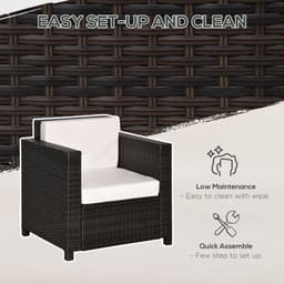 image-Rattan Single Sofa Chair Garden Wicker Weave Armchair Fire Resistant Brown