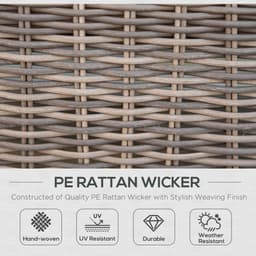 image-2 Seater Rattan Sofa Chair & Stool Table SetSet Aluminium Frame Brown