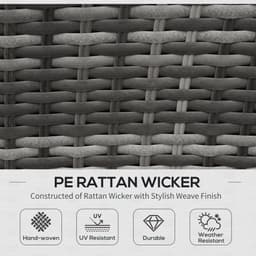 image-5-Seater Patio Dining Table Sets All Weather PE Rattan Sofa Cushions Grey