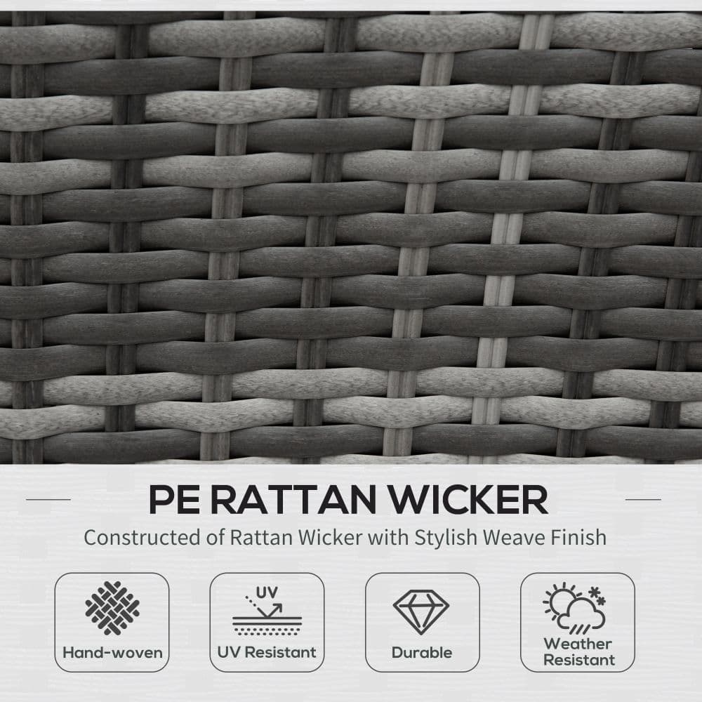 image-5-Seater Patio Dining Table Sets All Weather PE Rattan Sofa Cushions Grey