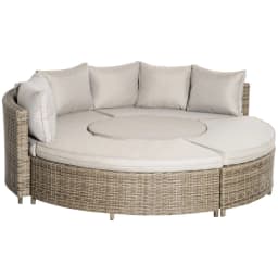 image-8-Seater PE Rattan DaybedTable with Olefin Cushion