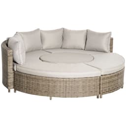 image-8-Seater PE Rattan DaybedTable with Olefin Cushion