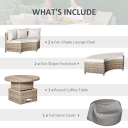 image-8-Seater PE Rattan DaybedTable with Olefin Cushion