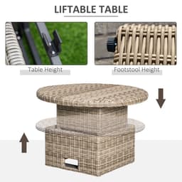 image-8-Seater PE Rattan DaybedTable with Olefin Cushion