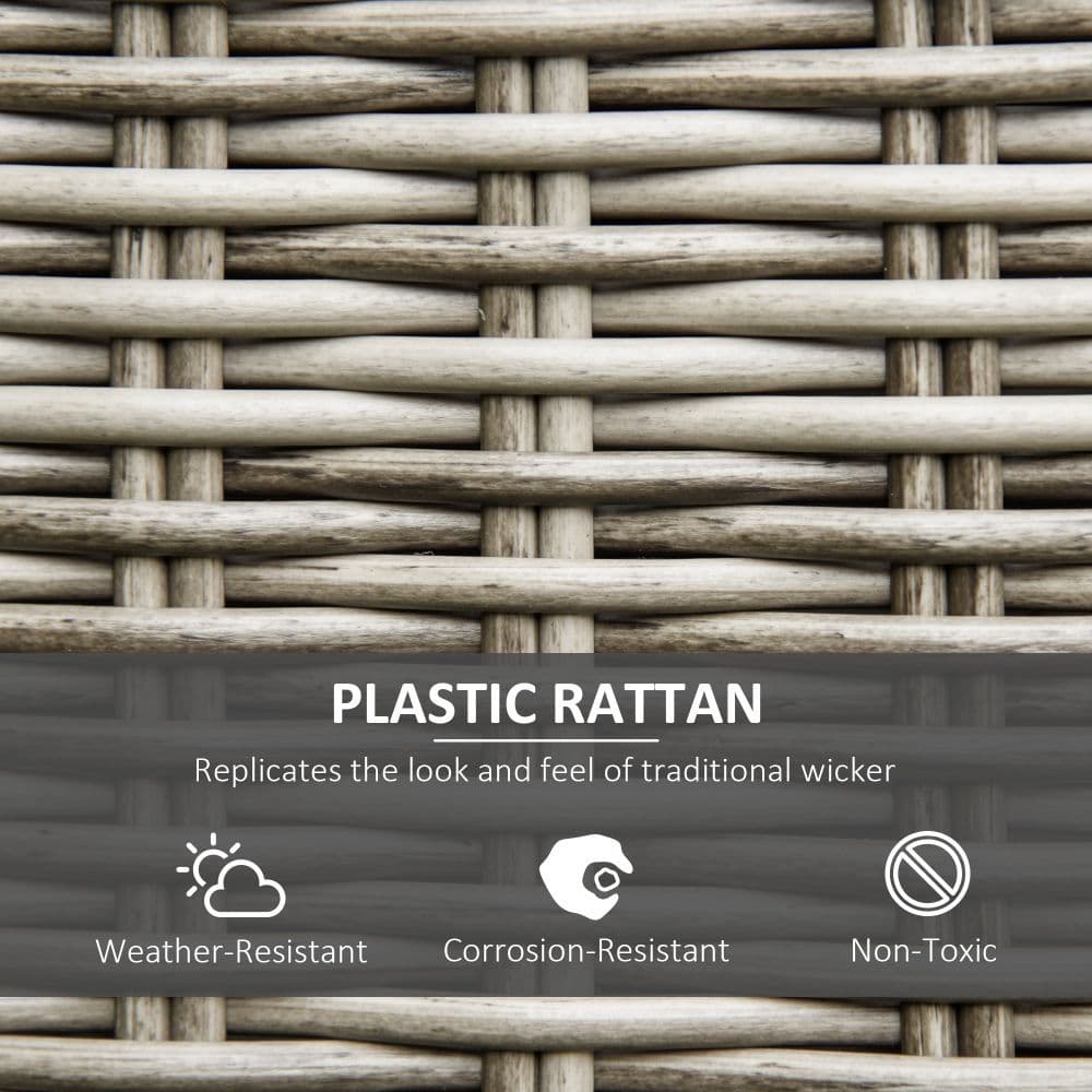 image-8-Seater PE Rattan DaybedTable with Olefin Cushion