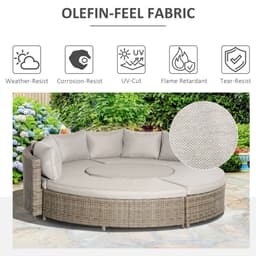 image-8-Seater PE Rattan DaybedTable with Olefin Cushion
