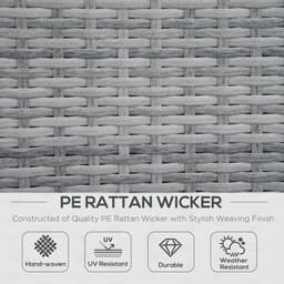 image-6-Seater Patio PE Rattan Sofa Set, w/ Tempered Glass Coffee Table Grey