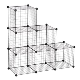 image-DIY 6 Cube Wire Storage Cabinet Organiser, 111L x 37W x 111Hcm-Black