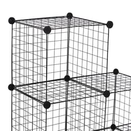 image-DIY 6 Cube Wire Storage Cabinet Organiser, 111L x 37W x 111Hcm-Black