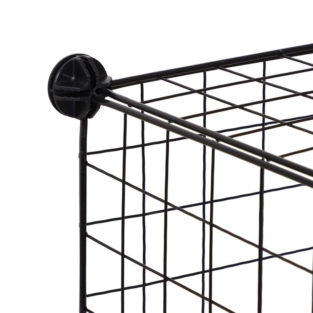 image-DIY 6 Cube Wire Storage Cabinet Organiser, 111L x 37W x 111Hcm-Black