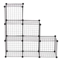 image-DIY 6 Cube Wire Storage Cabinet Organiser, 111L x 37W x 111Hcm-Black