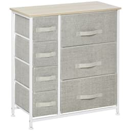 image-7 Linen Drawers Cabinet Organizer Adjustable Feet White, Oak and Light Grey