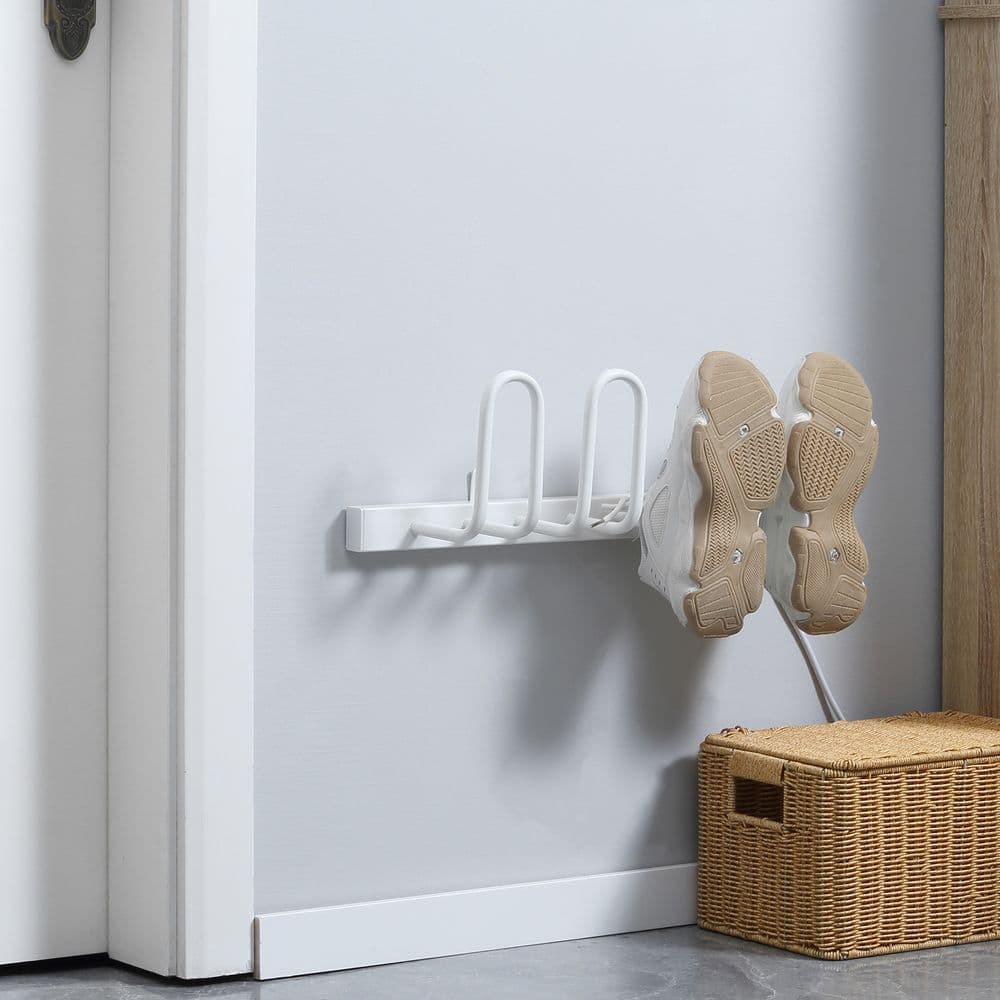 image-2 Pairs Electric Shoe Dryer, Wall Mount Boots, Leather Shoes, Socks, White