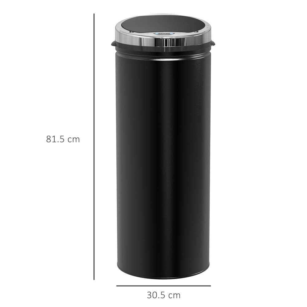 image-50 L Stainless Steel Sensor Trash Can W/ Bucket-Black