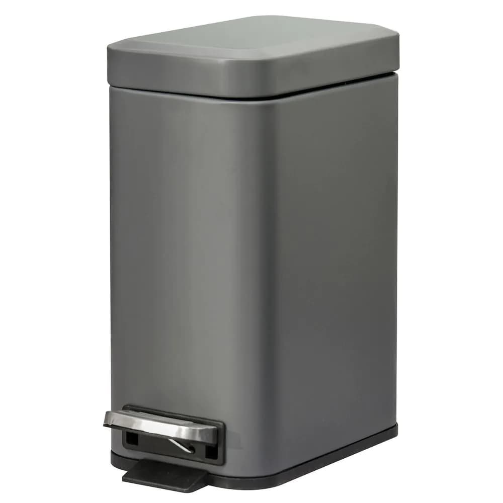 image-5L Steel Step Trash Can with Quiet-Closed Lid, Silent and Gentle Open,