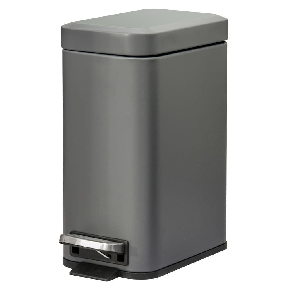 image-5L Steel Step Trash Can with Quiet-Closed Lid, Silent and Gentle Open,