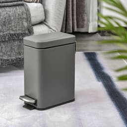 image-5L Steel Step Trash Can with Quiet-Closed Lid, Silent and Gentle Open,