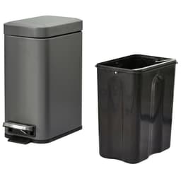 image-5L Steel Step Trash Can with Quiet-Closed Lid, Silent and Gentle Open,