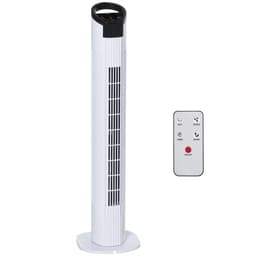 image-Tower Fan, 3 Speed 3 Mode, Oscillation Remote Black/White