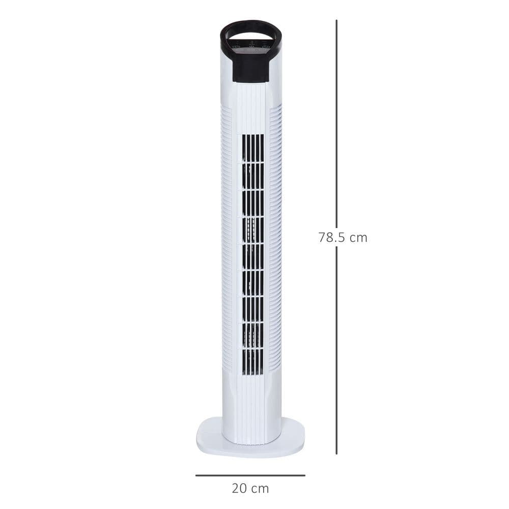 image-Tower Fan, 3 Speed 3 Mode, Oscillation Remote Black/White