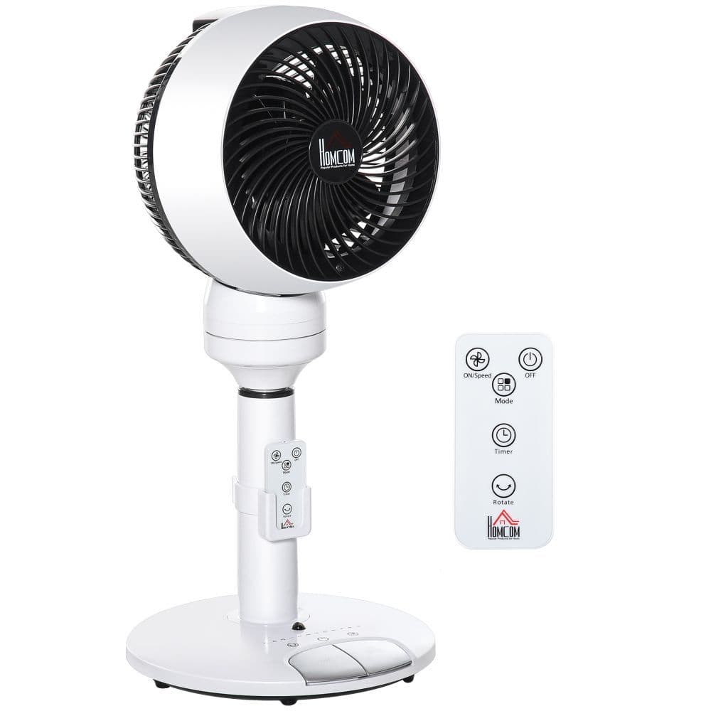 image-Air Circulator Fan 3 Speed 3 Mode, Oscillation Tilt, Height Adjust Black/White